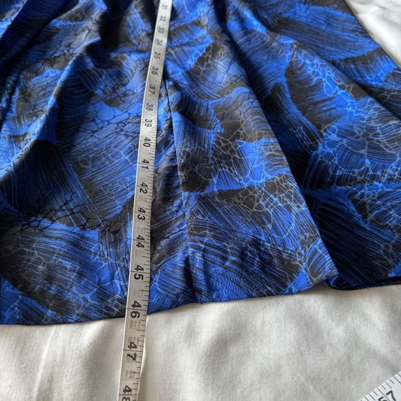 Silhouettes Women's Vintage Satin 1/2 Button Midi Dress Blue/Black 16 Formal 80s - Picture 13 of 16